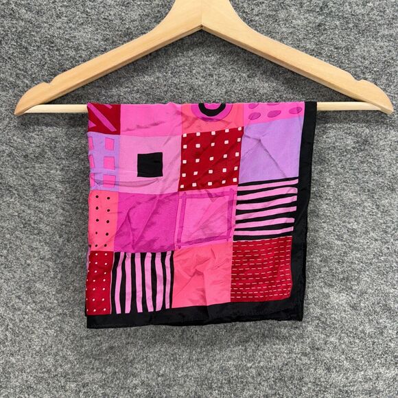 Unbranded Scarf Women Pink Geometric Square Scarf Multifunctional Silk Casual - Picture 1 of 2